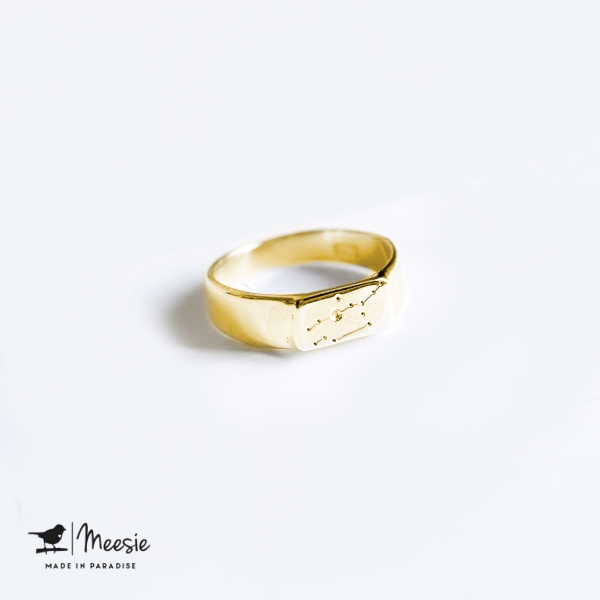 Ring Sterrenbeeld Maagd goud op zilver Ring Sterrenbeeld Maagd goud op zilver